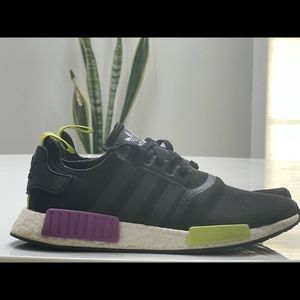 Adidas Men's Originals NMD R1 Boost Shoes Black/Green/Purple Size 10.